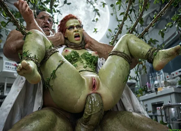 Poison ivy, (fucked in the ass by giant plant cock), . She is wearing glasses and lab coat. She is in a laboratory. Yelling, (angry face:1.1), (wrists and ankles bound by vines), torn clothes, torn green tights, one black office heal, (green skin:1.3), green pussy, green hands, green Feet, (bright red hair), cum leaking from asshole, e, shot with a Leica M10 Summilux 50mm f/1.4, ultra-photorealistic, lifelike colors, Uber realistic, ultra detailed, arched back, detailxl, 35mm photograph, film, ((Hyper realistic)), (ultra HD image), 8k, super high quality, super high resolution, extremely detailed, perfect face, perfect eyes, ((crying alot:1.165)), extremely shy, 1 girl, 8 old men, ((gangbang_rape, doubleanal_rape, arms_behind_head, nsfw:1.24)), ((hogtied, bound with large chains, tied to a torture van:1.18)), (Torture, defiling, sadism:1.12), ((5 dirty old fat men gangrape girl:1.5)), ((view from the side)), ((brutal sex:1.3)), ((extremely rough pounding)), ((forceful)), (in a bloody field after a battle, white full moon in the sky:1.4), (man is choking her from behind:1.6), ((hogtied, bound with large chains, tied to a torture table:1.18)), ((((12 giant african muscular men:1.4)), (opening wide her little mouth:1.5), (interracial sex), ((anal fuck 1.5)), (big white cocks, muscular white old men gangbang, 6 large muscular old men, gargantuan old men cocks, anal sex expansion, large hyper muscular old men men, old men group sex gangbang, (old men gangbang sex), swollen white veiny cocks), (double anal penetration), hardcore double penetration, many men filming her with cellphones laughing, anal sex expansion, large hyper muscular fat old men, (double anal sex), (double anal penetration:1.4), proper physics, muscular white old men double anal gangbang)), (forceful penetrations), extremely graphic, shocked expression, beautiful hands, massive cum in ass, (eyes wide open in horror:1.72), (wide mouth spreader:1.8), (pleading expression:1.56), (terrified:1.48), (crying:1.165), (fear and panic:1.56), (pulled nipple clamps:1.4), (anal spit roast:1.12), (large massive cock in mouth:1.12), deep anal penetration, (very low view:1.7), (dynamic pose), (dynamic angle), (random view angle:1), (random pose:1.12), (dynamic view), (random view:1.12), cinematic_lighting, blush, ((hogtied, bound with large chains:1.3)), (wide mouth spreader:1.24), (Torture, defiling, sadism:1.18), bound in a torture chamber, <lora:LCMTurboMix_Euler_A_fix:2>, <lora:detailed_notrigger:2>, <lora:photorealistic_portrait_notrigger:2>, <lora:JuggerCineXL2:2>, <lora:CinematicStyle_v1:2>