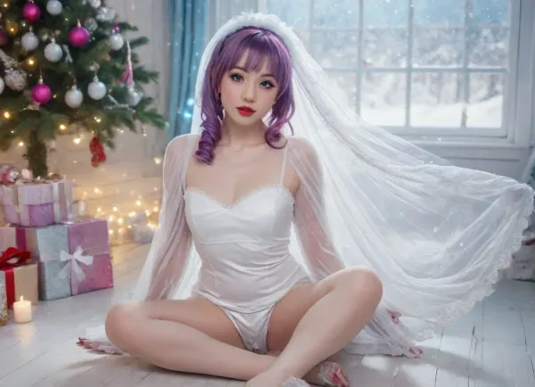 Stunning photo, 8k, highest quality, high viewing angle, 19 years old, detailed face, insanely attractive face, Little lady, slender body, (very small tits with bright purple nipples), legs spread, holds lipstick in her hand, her body is slightly tilted, small tits, colored long hair with two bows on her head. I'm a naked girl, cumming, drooling, multicolored hair, naked, my pussy is covered in pink lipstick, comparing her very wet pussy close-up, spread, god, pink spread pussy, shaved beautiful pussy, spread pussy close-up, anus, small breasts, sweet god pussy, sweet, in the background are depicted clear blue sky and ocean. She opens her pussy wide, (maximally detailed skin:1.3), (makeup:1.5), long blue eyelashes, olive eyeshadow with sequins, (high-quality facial care:1.3), big plump bimbo lips in red lipstick with a glossy wide pink contour and a slightly open mouth, (hairstyle with five pigtails, straight bangs of blue color with sequins:1.2), (purple nipples), pussy, solo, heart tattoo on pubis, legs apart, uncensored, sitting, navel looking at the viewer, shiny skin, colored hair, blush, shiny, collarbones, two ponytails, shoes, bangs, medium breasts, parted lips, eyebrows visible through hair, galaxy, chibi, Aesthetic, Nail, Christmas, tree, white, thighhighs, (short, hair:1.7), hair, on, one, eye, frills, puff, sleeves, (white, bridal, dress, veil:1.5), ChristmasDecorativeStyle, <lora:Aesthetic_Nails:2>, <lora:Christmas tree_XSE_V1:.8>, <lora:Nier_Automata_2B_White_Wedding_Dress_Bride_Cosplay_Realistic_LoRA:.8>, <lora:ChristmasPostcardStyleXL:.8>