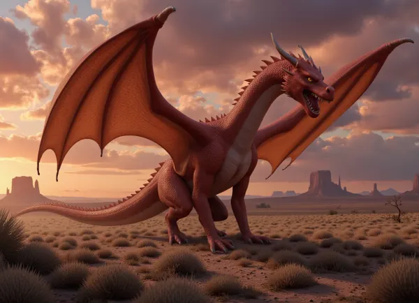 Wild Dragon, western background, rain of fire, d&d, fantasy, highly detailed, digital painting, artstation, sharp focus, fantasy art, illustration, 8k, in the style of greg rutkowski. It's an absolute world-class masterpiece artwork. It's an aesthetically pleasing artwork with impeccable attention to detail and impressive composition.