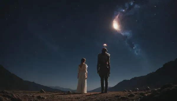 deep night, dark sky, the universe, galaxy, wanderer between the worlds. Photo fantasy, best quality, fantasy, cinematic view
