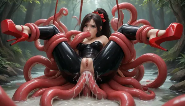 (HYPER FAT octopus like slug monster), ((beautiful gorgeous goddess woman:1.7)), 🐙 Tentacle FFashion XL Series, SFW, (LoRA, LoHA, LoKR, LoRA FA), (Woman suspended high off ground from cephalopod:1.5), (suspended high in the air), (suspended from octopus high off ground:1.3), (woman's legs bound restrained and stretched from octopus:1.5), (thick tentacles wrapped around her thighs:1.6), (woman’s body upright on top of octopus with her legs bound and spread:1.5), (octopus wrapped around her thighs:1.5), (octopus thick tentacles wrapped around her thighs holding and lifting her off the ground:1.6), (her legs entirely restrained and bound by octopus:1.35), ((carry_sex:1.5), (extreme full_nelson missionary pose, with her legs bound and spread back behind her:1.5)), (octopus tentacles wrapped around woman's legs), (Highest detail:1.35), (extreme thick cum dangling from woman’s face and anus:1.6), (anal penetration:1.5), (photorealistic face), photorealistic, (face in view), (impossible anal fit), (octopus slug wrapped completely around woman fucking anus:1.35), (octopus ponycock fucking woman's throat and anus balls deep:1.35), (octopus wrapped around front of her with ponycock in her anus:1.35), enormous fat hyper octopus over woman fucking her anus, (Enormous octopus slug wrapped around her body fucking her anus), (her arms and legs restrained), (octopus ponycock in her anus:1.35), (octopus wrapped completely over woman), (anal penetration), (tight anus stretched with ponycock), (Extremely beautiful young woman:1.5), (Selene from Underworld movie:1.3), (long hair), (long ponytail:1.3), (perfect body), high detail face, (Selene ia a extremely beautiful young tall woman with long ponytail of black hair, she has the look of a skimpy:1.35), (colossal fat hyper octopus slug monster fucking her mouth anus and pussy with ponycocks), fucking woman’s asshole, (triple penetration:1.35), (sucking ponycock:1.35), (deepthroat ponycock:1.35), throatfucked, (colossal thick coned ribbed ponycocks), colossal cone shaped ponycocks, ((Disgusted facial expression:1.53), (extreme sad crying:1.43)), (wrapped around her hips), fucking her tight asshole, (tight full latex bodysuit:1.35), (on top woman fucking her anus:1.35), octopus fucking tight anus, tight asshole stretched by ponycock, full body view, (impossible fit), (enormous thigh high long platform heels:1.35), tears, skinny woman, woman squealing and gagging on cock, (woman covered with extreme thick lumpy gooey cum), (squealing while throatfucking ponycock:1.5), (wasp waist), (long legs:1.35), (skinny), (hourglass body), (swamp background:1.2), (High, Resolution), (More, Details), (8K), GapingAssholesAllFourQuiron, pose, all, fours, from, behind, spread, ass, legsbehindhead, <lora:SDXLHighDetail_v6-000005:2>, <lora:SDXL1.0_quiron_GapingAssholesAllFour_v5.1p_Lora:2>, <lora:LegsBehindHead:2>, Selene, <lora:Selene_3-000015:.8>, DonMFr4ck7ur3dUnd3rw0rldXL, <lora:DonMFr4ck7ur3dUnd3rw0rldXL-000006:.8>