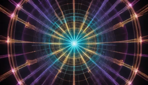 Generate a singular, hyper-detailed, and awe-inspiring image depicting a monumental, celestial loom suspended in a dark, infinite void. At the center of the loom, an ethereal, multi-armed quantum artisan, (evoking the ancient weaver archetype), manipulates glowing, UV-reactive threads that represent the probability waves of alternate timelines. The entire web is illuminated exclusively by a focused 365nm UV beam, causing the quantum silk to fluoresce into intricate mandalas of sacred geometry, galaxy clusters, and branching timelines in neon gold, quantum turquoise, and deep ultraviolet purple.Generate a singular, breathtaking image depicting an alien art gallery or ceremonial sanctuary on an extrasolar megastructure. Within this non-Euclidean space, an advanced alien artisan, (or bio-mechanical apparatus), is actively weaving a "Celestial Membrane"—a living, hanging tapestry composed of quantum-dot polymers and genetically modified bio-luminescent mycelium. When exposed to calibrated ultraviolet excitation, the membrane folds space-time visually, projecting hyper-dimensional fractal 1. **Light Sources, ** The scene is illuminated solely by a celestial UV-A, (365nm), radiation source beaming down like a cosmic spotlight, striking the quantum spider silk and forcing it to re-emit blindingly vibrant fluorescent spectra. Delicate neon-plasma arcs weave between the loom's pillars, providing structural rim lighting. No ordinary sunlight or ambient light is permitted.
2. **Subject Matter & Mythology Fusion, ** A colossal, cosmic loom constructed from dark, obsidian-like stellar matter. The threads being woven are native spider silk engineered with quantum-dot polymers, acting as optical fiber waveguides. As the weaver's hands pass over them, the threads burst into luminous probability maps—sacred geometry intersecting with quantum wavefunctions, mapping out the destiny of civilizations in glowing ultraviolet and neon hues.
3. **Camera & Optics Simulation, ** Simulate an astronomical macro lens with a narrow depth of field focused sharply on the weaver's hands and the immediate intersection of glowing quantum threads, while the sprawling cosmic web stretches into a soft, bokeh-filled stellar background.
4. **Composition & Spatial Dynamics, ** Employ a symmetrical, vertical composition that evokes a sense of sacred architecture and divine order. The vertical lines of the loom's warp threads draw the eye upward into the infinite expanse of the multiverse.
5. **Color & Spectral Harmony, ** The color palette fuses mythological gold with quantum high-tech hues, radiant neon gold, fluorescent quantum turquoise, ultraviolet indigo, and hot magenta. The contrast between the obsidian loom and the explosive UV fluorescence is breathtaking.
6. **Resolution & Micro-Detail, ** Generate at a minimum resolution of 8K, (7680x4320 pixels), capturing the microscopic refraction along individual silk strands, the ethereal texture of the weaver's garments, and the pristine