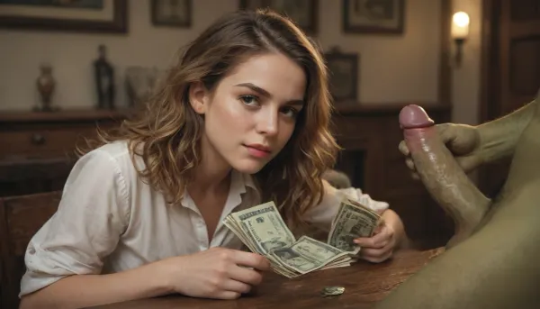 Hermione Granger sucks goblin's cock for money, other goblins are waiting in order