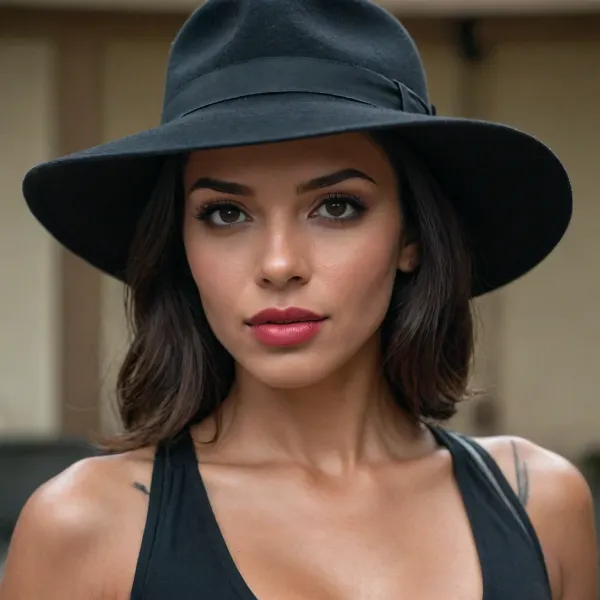 colombiana, 30 anni, occhi neri, cappelli lunghi neri, pelle cannella, labbra grandi con rossetto nero, culo grosso, naso piccolo, occhi grandi