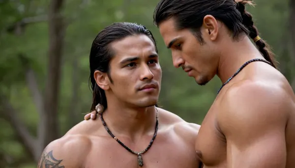 realistic male anatomy, detail male skin texture pores fine body hair sweet beading on skin, Two, duo, male, men, masculine, 30y.o handsome native american.03-12
Two male, gay, men only, gay men, warriors born of legend. Strength, grace, and
honor in every move.6, Native warrior, StrengthAndGrace, 4KUltraHD, wide aspect Epic visuals, dynamic detailed image, Warrior spirit, Indigenous pride, Cinematic art, Power And Honor, full body homoerotic gay, both men have large penis's, blowjob sex, kissing passion french kissing.one man on his knees Infront of the other man his penis in the other mans mouth lips wet plump around girth.