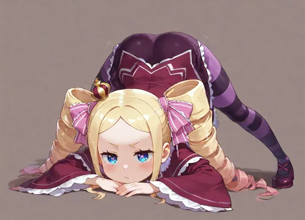 Beatrice from re-zero, solo, jack_o_pose, (simple background)
