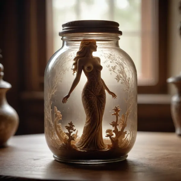 women figure, It is carved into a jar. /©KlTTY-ART/