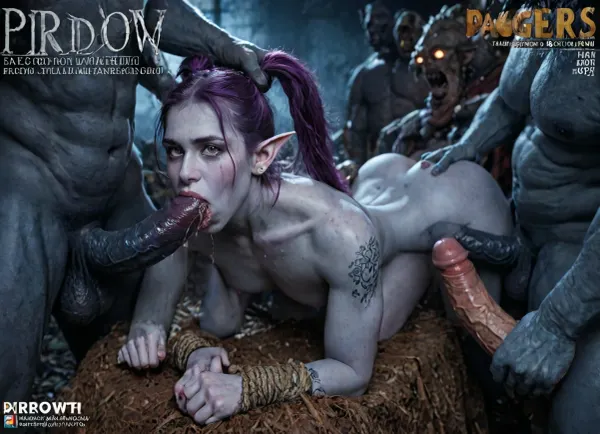 ((Drizzt Do'Urden:1.32), drow warrior, (dark night blue skin:1.82), tall, angry, muscular, strong, (wearing Drizzt Do'Urdens armor, magical scimitars, Twinkle and Icingdeath, a bow Taulmaril on his back, daggers, signature Piwafwi cloak, dungeons and dragons inspired chainmail), purplish blue skin, black and purple hair, Dark, drow Warrior, Drow, tattooed, scarred, purple eyes, uberfit, blue skin, bloody, blood spatter, Elf, Warrior), magazine cover, Realism_Quality_2xx_By_Stable_Yogi, score_9, score_8_up, score_7_up, (((very handsome elf face:1.3))), (((extremely ultra detailed face:1.3))), perfect fingers and hands, Persian Bride in wedding dress, hard nipples, (3purple skin muscular drow), (3 very large and thick drow cock), monster drow cock, (five white skin hyper large fat old muscular man), (5 very large and hyper thick drow cocks), (monster drow cock:1.6), sweaty, steamy, detailed face, embarrassed expression, shy, blushing, looking at viewer, almost naked, hourglass waistline, perfect anatomic body, ass up, anal spitroast, gagging on drow cock, random pose, random view angle, ((hogtied, bound for sex, tied up)), (((hyper gigantic large drow cock in mouth:1.3))), cum drips from nose, cum drips from mouth, (pulled nipples:1.2), nipple clamps, spitroast, cum explosion from mouth, cum explosion from nose, wide eyes, throat bulge, puffy cheeks, thick cum, holding her head with both hands, hair grab, holding head, deepthroat, (((hyper large cock in mouth:1.3))), oral cream pie, screaming, shocked, tearful, deep anal penetration, (pigtails:1.3), cum explosion, post orgasm, last orgasm, shot from below, Uber realistic, 8k, ultra detailed, masterpiece, arched back, detailxl, 35mm photograph, film, professional, 4k, 1girl, 5 boys, hdr, photographic, ultra realistic, ultra high details, back light, (front view), (dynamic pose), best quality, flatchested, incredibly lean body, feminine, anal sex, with large muscular black men, gargantuan black cocks, anal sex expansion, ravenous hyper sex, large hyper muscular purple skin muscular drow, group gangbang, (double anal sex), swollen drow veiny cocks, (double anal penetration), hardcore double penetration, proper physics, big white cocks, muscular drow double anal penetration gangbang, (forceful penetrations), extremely graphic, shocked expression, beautiful hands, massive cum in ass detailed background, dynamic angle, volumetric lighting, <lora:detailed_notrigger:2>, <lora:add-detail-xl:2>, <lora:LCMTurboMix_Euler_A_fix:2>, <lora:JuggerCineXL2:2>