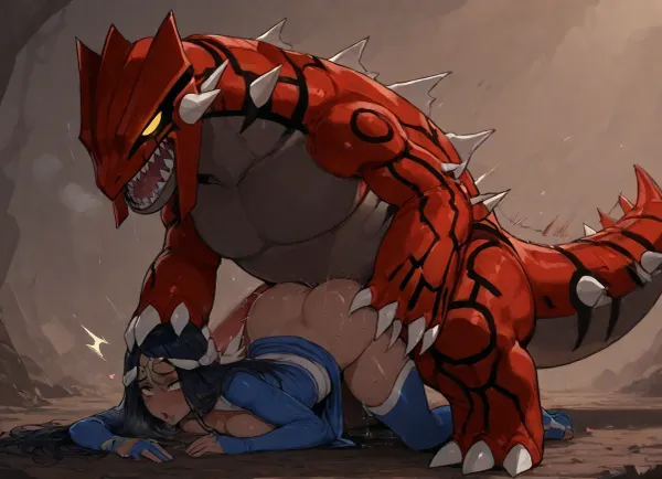 (Ratatatat74), (shelly from Pokemon), dressed, fucked by groudon, size difference, <lora:ratatatat74-000050:.8>