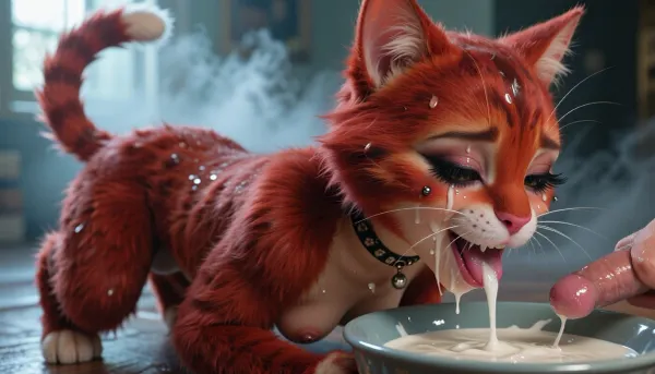 MATHYRI MIKRO ultra photorealistic cinematic, (7 years old petite woman, instagram model petite, Sweaty, piercing nipples, tits pierced, septum piercing, nose piercing, chocker, small boobs, very slim girl, slim Masterpiece, furry, futanari, solo, (Anthropomorphic cat, from "Zootopia"), thick fur, naked, Anthropomorphic feline body, tiny cat, skinny, very small ass, narrow hips, small breasts, on all fours, on floor, (narrow waist), red pelt, happy face, ((it drinks milk from bowl)), lips on the milk, licking milk, face on the bowl, seductive ass, (blur background), light rays from window, steam, Cold color temperature, cat feeding, dynamic view, side view, Trfut, flac-futa, balls, flac-penis, photo, artwork), super close hot of bukkake, cumshot, facial portrait picture of the Bride face in cum facial, with heavy makeup and a lot of makeup, a lot of Cum on her face, cum on her long black eyelashes, Cum on her eyelids, Cum on her cheek skin, her face wet with Cum, Cum on her red lips. cum on her wedding tail, One of the false eyelashes is wet and on the cheek. woman, (makeup:1.3), facialized, superfacialized, (lips:1.5), makeup, eyeliner, eyelashes