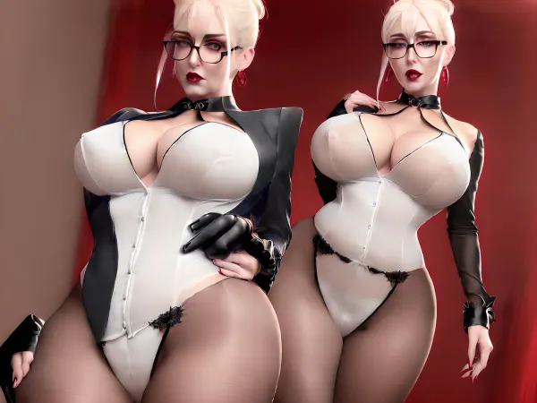 Milf, striking blue eyes, angry attitude, arrogant attitude, dominant face, bitchy face, red frame glasses, 45 years old, authoritative ensemble, (((big silicon tits))), heavy breast, MM cup breast, large nipples, dark nipples, blue lipstick, white satin see trough transparent gloves, silver ring earrings, wearing large white and blue lace satin push bra under shirt, ruffle satin see trough tight white shirt all buttons close, ((tight white shirt)), shirt covering completely the breast, all buttons shirt close tight around breast, wearing black satin transparent nylon miniskirt, ((high detailed skin)), (((tight white shirt))), plaid black ruffled see trough micro skirt, model is wearing white thigh high stockings, wearing white satin lace transparent see trough large panties, complex 3d render ultra detailed of a beautiful porcelain profile woman face, 45 year old British headmistress, ((angry attitude, arrogant attitude, dominant face, bitchy face, ((Looks disapproving at the camera:1.3)), mouth slightly open, ((upper body, slim body)), pointing with right hand at the viewer, (((platinum blond hair in bun))), blue eyes, big round glasses, red blouse, beads, black satin sheer transparent see through pleated micro skirt, black jacket, ((cleavage)), beautiful studio soft light, rim light, vibrant details, luxurious bloody sunset, hyper realistic, anatomical, facial muscles, elegant, octane render, DSLR, 8K, high quality, analog style, professional, detailed skin texture, detailed hair texture, detailed pores, best quality, highest quality, cinematic lighting, ((cute tall tall tall tall tall tall tall tall tall tall tall face)), (volumetric lighting), extremely detailed CG unity 8k wallpaper, focused, 8k wallpaper, 4k wallpaper, extremely detailed, ultra realistic, Push Up Sexy Embroidery Bras and Sheer Pants Lingerie Outfits, Lace Bra and Sheer Knickers, she is looking to camera view, ((red collar satin bow)), red and black stockings and garter belt, full body model pose, wearing black satin garter belt with red lace and black nylon shiny fully fashioned stockings with black back seam, wearing high heels red fetish shoes, *, view from front, full body in view, full body in frame, full view, perspective front view, panoramic view of the room, wearing gold metal glasses, black lipstick, point with right hand to the camera viewer, front view, school class, standing with her hands on her hips for a photo shoot, posing for selfie, keep a leather riding spanking whip in right hand, looking at camera, <lora:bottom_view:.5>, <lora:candy_under_view_v1:.5>))