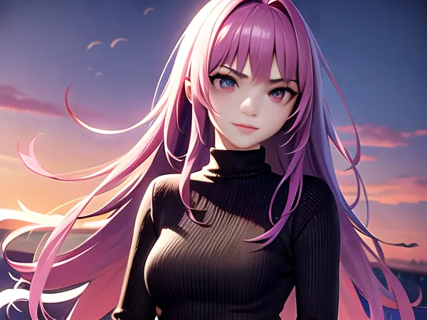 Maya created an image of a stunning purple-haired woman with a strikingly beautiful face and dark eyes. She spent countless hours pouring over design software and experimenting with different textures and materials to create realistic-looking characters. Her work was unlike anything anyone
