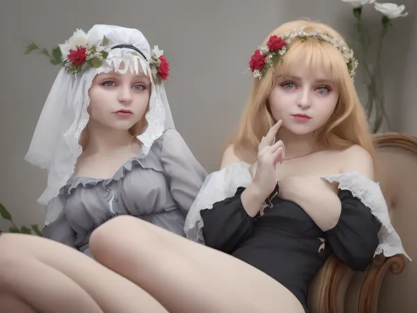 穿白牙的女人在看着怀孕的女孩被绑在床上时微笑. 她知道这是她得到想要的东西的机会 她拿出一只羊的照片 并把它展示给那个女孩,她笑着进来