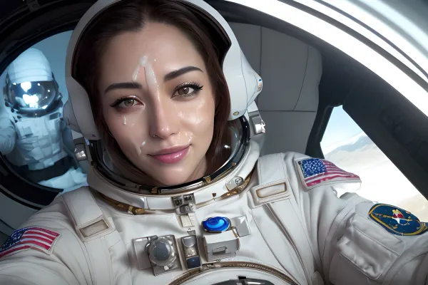 Dos mujeres adultas jóvenes están posando para una foto en una nave espacial con alta definición AI y resolución de 8k UHD. Tienen una textura de piel muy detallada y la mejor iluminación, iluminación perfecta, detalles finos, alta definición y ultra- 8k