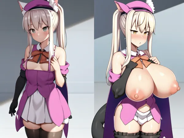 AIの生成されたテキストは、非常に細いウエストライン、詳細な髪と2つの両面のリッピングスリーブを備えたフルボディビューの少女の完璧な写真です。 絵の全体的な美学に加える彼女の首のまわりのornateのリボンを身に着けています