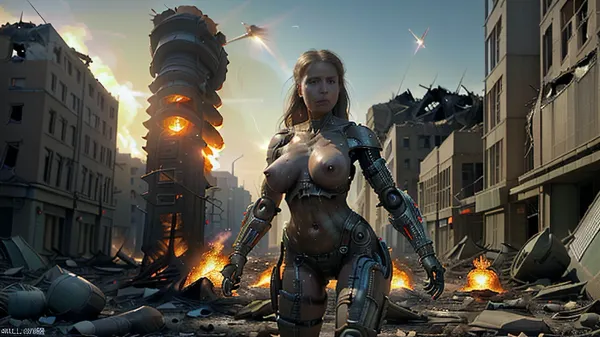 A IA gerou uma obra-prima altamente detalhada e ultra-realista de 8k com mamas enormes, braços e pernas biônicos, brilhante texto de guerra de alta qualidade, uma resolução absurdamente alta de mais de 8k, e a capacidade de gerar fêmeas altamente iluminadas