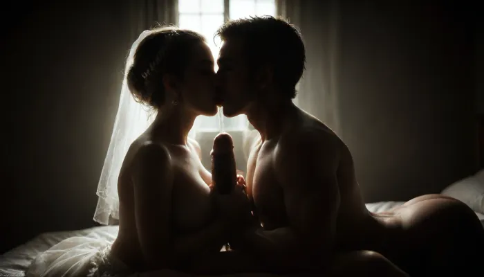 side view, interracial, large black penis with golden cock ring, Persian chubby bride in sexy wedding dress, suck big black penis on the romantic very dark bedroom, happy, on the luxury bed, high quality, high detail., (A muscular black man with a huge cock), holds the bride's head and shoves his big cock all the way into her mouth, all the way to her balls. Next to the picture is a, ((white man in a white suit)), kissing the bride's Facelift as her cuckold husband. A romantic, dark bedroom with rays of sunlight shining through the thick black curtains, dust visible in the rays.A woman's belly is prominent. The couple's wedding photo is on the wall. cum eating, cum driping bride's lips huge cumshot oh her face, sticky sperm dripped.
girl, love, ral-lgtblb, titjob, blowjobtitjob, <lora:dark:.6>, <lora:love:.8>, <lora:ral-lgtblb-sdxl:.9>, <lora:283625_training_data:.8>, <lora:M05_Intensify:.8>