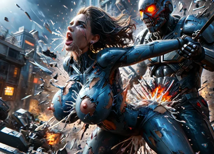 Ral-vlntxplzn's nightmare: android's agony in a cyberpunk dystopia