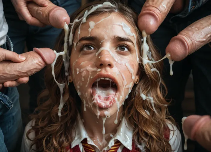 아름다운 disarray : hermione granger의 bukkake