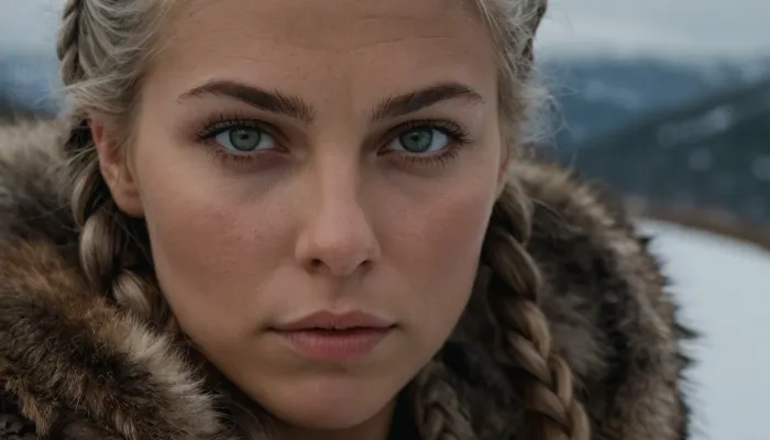 Viking kadını: kary sinematik yakın çekimli savaşçılar