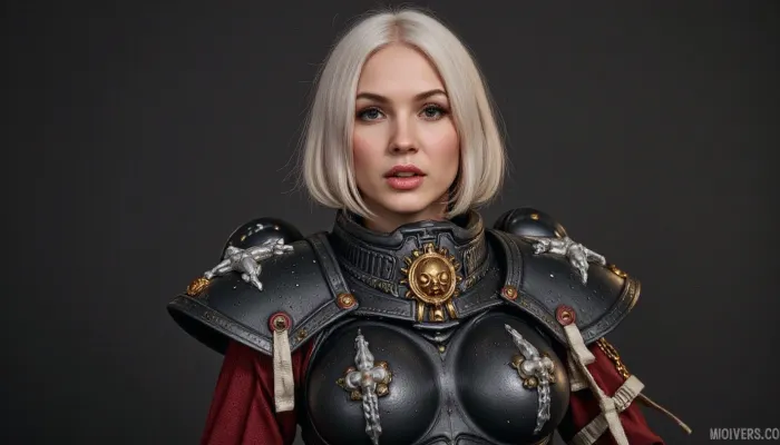 warhammer, adeptus sororitas, sisters of battle, full battle armor, bare tits, bare ass, bare pussy, pubic hair, white bob hair, loads of cum, angry expression, show vagina, show pubic hair, sisters-of-battle, 40k-inquisitorial-rosette, <lora:sisters-of-battle:1>, <lora:40k-inquisitorial-rosette:.5>