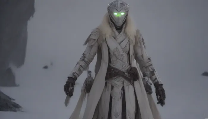 photorealistic, sci fi, star wars, (planet Hoth:1.8), (black snow-capped mountains in Hoth), (walking towards a ruined ship), fullbody, french woman, (white luminous eyes:1.8), runing, extreme length braided white hair, (droid skin:2.1), armour, android, ((General Jedi:1.8)), (ciber templar:1.3), artiangel, (wearing a thick coat with white animal fur:1.8), (white lightsaber in right hand:1.8), (straight lightsaber:1.8), very, long, hair, hanging, dynamic, on, ground, bun, cover, General, Obi-Wan, Kenobi, cyber, templar, (view from above), <lora:554328_training_data:.5>, <lora:verylonghairv2:.5>, <lora:565986_training_data:1.6>, <lora:CyberTemplarXL:1.2>