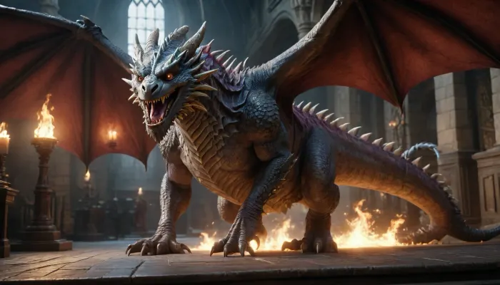 Uber realistic, 8k, ultra detailed, masterpiece, background, platform 9 3/4, dumbledore, FILM POSTER, IN THE STYLE OF EPIC MOVEMENT, DYNAMIC COMPOSITION, CINEMATIC COLOR GRADING, STUNNING, PHOTOREALISTIC, CHAOTIC ACTION, INTENSE EMOTION. View full body with boots, (fight verus a dragon), perfekt body, perfect face, focus on dragon, background war gallery. masterpiece