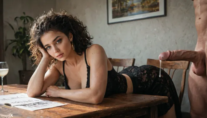 big sexy dicks resting on table dripping cum, table, 8k, 4k, realistic, detailed