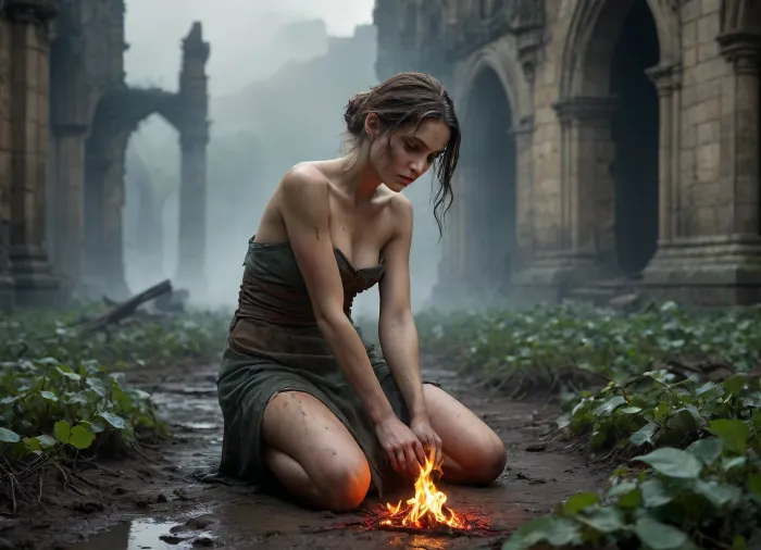 Echi tra le rovine: la storia di una fiamma scheletrica in un mondo selvaggio