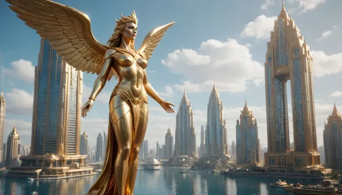 Una visione fotorealistica di atlantide: uno sguardo di 8k in una futuristica città subacquea