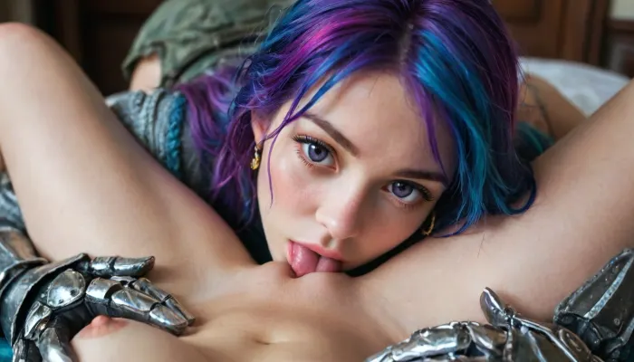 harem, beautiful russian girls only, random colour hair, purple eyes, lesbian cunnilingus sex, small elastic breast, russian armor, russian kokoshnik, warrior girls covered in royal purple in the royal chambers., female, pov, cunnilingus, 2girls, girl, licking, pussy, <lora:EnvyZoomSliderXL01:1>, <lora:EnvyCuteSliderXL01:2>, <lora:Colorful Hair Slider_alpha1.0_rank4_noxattn_last:2>, <lora:Cunnilingus XL:.5>