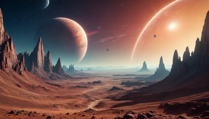 the distant future, incredible landscape, another planet