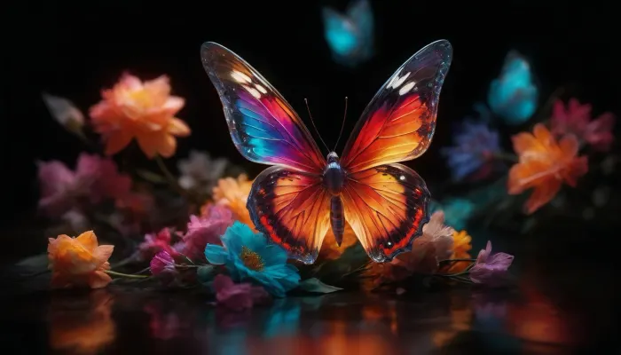 (warm ambient light:1.5), A awesome macro close up of a much colorful butterfly, (butterfly:2), intricate detail, highly detailed, breathtaking, panoramic, cinematic, black background, (3D, Framed, Woman), Cat, Skull, Flowers, Bird, Macabre, Colorsplash, DonMSp3ctr4lXL, <lora:MJ52:2>, <lora:SDXLPaintSplash:.8>, <lora:DonMSp3ctr4lXL-000008:1.8>