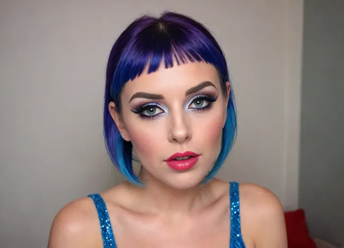 Stunning photo, 8k, highest quality, wide viewing angle, I am 7 years old, detailed face, insanely attractive face, Little lady, (square haircut, multicolor:1.2), anal sex, extreme anal penetration, big boobs, huge anal toy in the anus, full body view, legs in stockings with a pattern of 💕, Sperm splashing everywhere, hypervigilance, The whole body in plain sight, too big for a girl and stretching the anus to the limit, Sperm splashing from the vagina, big ass, beautiful, (makeup:1.5), long blue eyelashes, olive eyeshadow with glitter, (high-quality facial care:1.3), large plump lips of a beauty in red lipstick with a glossy wide pink contour and an open mouth, (hairstyle with five pigtails, straight blue bangs with sequins:1.2), purple areoles, looks at me, large, breasts, big, boobs, huge, tits, <lora:bombshell_v2:1.7>