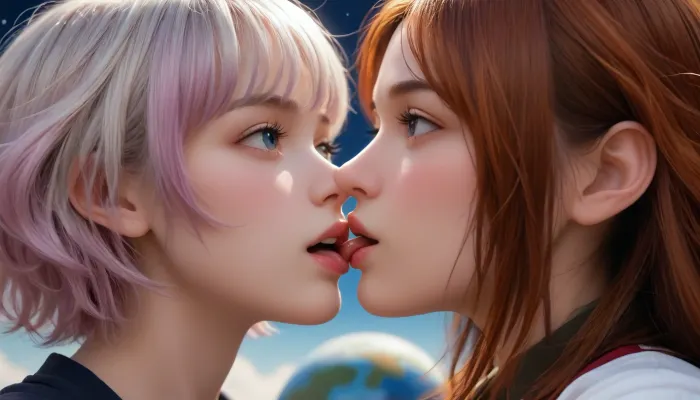 https, //pornworks.com/gallery/2853265, G1rl, portrait, woman, colorful, cosmic, colors, multicolored, hair, jpn-girl, cunnilingus, 2girls, girl, licking, pussy, Sp4c3, Sc3n3, planet, stars, nebulae, sky