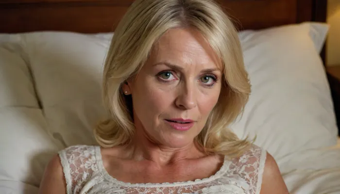 Blonde 55 year old woman having sexual inter course.