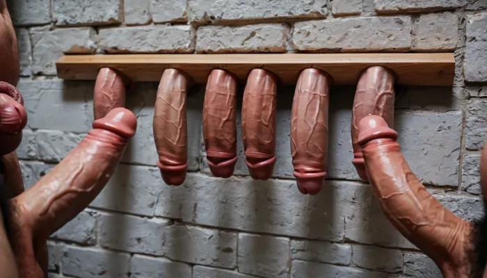 Extremely high-quality, highly detailed, cinematic, 8K, HD photo, MASTERPIECE.

An exhibition of penises, frontal close-up of 10 penises, 10 penises of various sizes, penises of various ethnicities, erect penises, flaccid penises., (((Only the penises, no faces, no hands, no bodies, penises hanging on the wall))), .