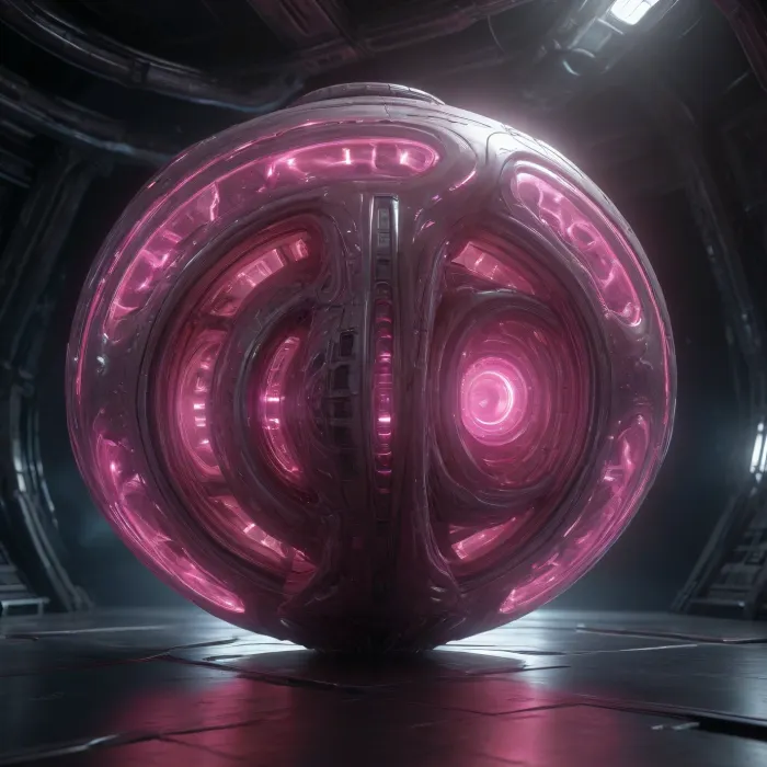 A colossal 100-kilometer-long organic alien spaceship, sleek and sensual body geometry, biomechanical design with smooth metallic curves and glowing pink energy veins. Extremely detailed hull resembling exotic biological structures, massive glowing thrusters, floating in deep space. Hyper-detailed, cinematic lighting, dark fantasy sci-fi, erotic cybernetics aesthetic, 8k resolution.