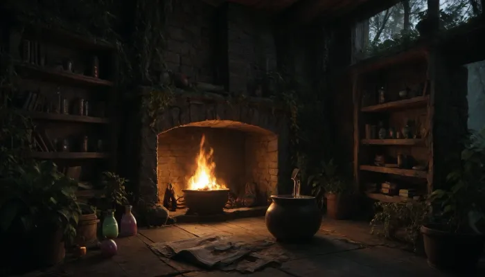 (score_9, score_8_up, score_7_up), (extremely photo-realistic), intricate details, (slender vixen, milf, herbalist, modern witch, specialized in herbal medicine), wearing revealing, skin-tight, sexy clothes, standing at rustic workbench, candle-light, (fully focused on pouring, fluorescent potion in to flask), (following recipe in old, somewhat torn book, containing ancient recipes and advanced formulas), shelves with old books and bottled herbal ingredients, potent elixirs, flasks, (plants), fireplace with cauldron, inside hut, (deep, stormy forest), (masterpiece:1), <lora:dark:.3>, <lora:cfg_scale_boost:.9>, <lora:add-detail-xl:.8>, green, eyes, blue, brown, perfecteyes, <lora:PerfectEyesXL:.8>