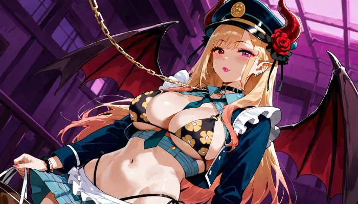 A full‑length view from a distance, Marin Kitagawa is being fucked by three men, blonde_hair, school_uniform, ear_piercing, collared_shirt, very_long_hair, red_eyes, swept_bangs, <lora:haimeng:.8>, kitagawa_marin, 1girl, <lora:kitagawa_marin:.8>, marin, kitagawa, long, hair, bangs, blonde, red, eyes, multicolored, pink, shizuku, kuroe, headdress, maid, ornament, sleeves, dress, cleavage, purple, flower, frills, necktie, wide, blunt, nail, polish, black, collar, cosplay, makeup, detached, rose, chain, frilled, lipstick, leash, nails, lobelia, white, blue, gloves, hat, jewelry, jacket, open, clothes, choker, military, headwear, heterochromia, peaked, cap, epaulettes, liz, kyun, shirt, navel, underwear, green, panties, wings, horns, pointy, ears, midriff, puffy, stomach, two, side, up, demon, girl, ribbon, skirt, school, uniform, pleated, earrings, bracelet, plaid, swimsuit, bikini, necklace, side-tie, bottom, halterneck, piercing, floral, print, ear, string, multi-strapped, barbell, industrial, japanese, kimono, bag, sash, obi, yukata, bun, single, <lora:marin-kitagawa-s1-sdxl-lora-nochekaiser:.8>