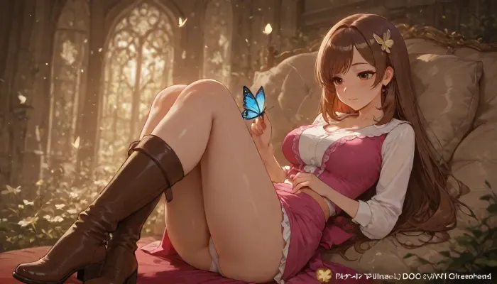 (((Filipina girlfriend))), white panties with butterfly, doc marten boots, <lora:Super_Eye_Detailer_By_Stable_Yogi_SDPD0:.5>, ((butterflies))