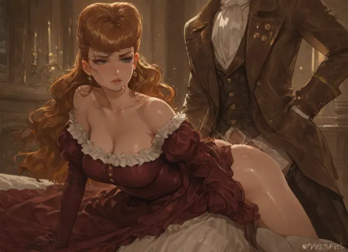 Sex with Madame de Pompadour, 25 years old, victorian, dress, <lora:victorian_dress-XL-2.0:.8>
