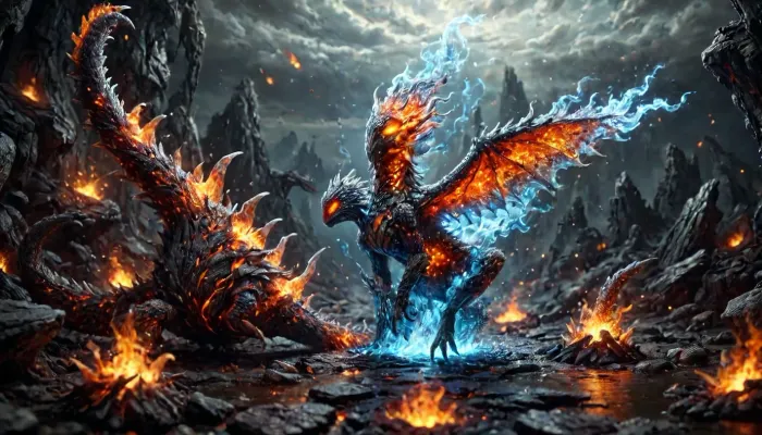 Fire Naked woman with a lizard tail standing, completely covered in silvery scales, large breasts, her breasts are tight and hanging to the floor, the woman is naked. She has a lizard tail, the tail is as long as her body. The tail is raised up. It is covered with scales, the skin is covered with scales, the woman fire has scaly skin the scales are ashy silver, (correct tail positioning), (no missing limbs), (han, yu, long, huang\), ral-embrglt, DonMF1r3y4by55XL, monster, made, of, r3psp1k3s, reptile, skin, spines, <lora:ral-embrglt-sdxl:2>, <lora:DonMF1r3y4by55XL:2>, <lora:SG2:2>, <lora:deepbeastxl-000004:2>, <lora:r3psp1k3s:2>