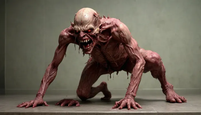 (((putrid demon))), (((defecating))), (((head bowed))), (((without eyes))), (((without eyeballs))), (((Deformity))), (((ab0m))), ab0m, <lora:ab0m:2>