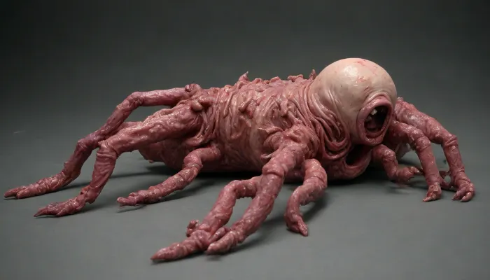 (((AI))), (((putrid demon))), (((defecating))), (((head bowed))), (((without eyes:1.5))), (((without eyeballs:2))), (((Deformity:2))), (((ab0m))), ab0m, masterpiece, absurdres, high quality, highly detailed, high resolution, 8k, ultra realistic, highly illuminated, intricate details, photo realistic, realistic photo of a huge abomination monster centipede, ((front view in the closet)), ((bloody, gore)), ((terrifying, horrible, inhuman)), <lora:ab0m:2>