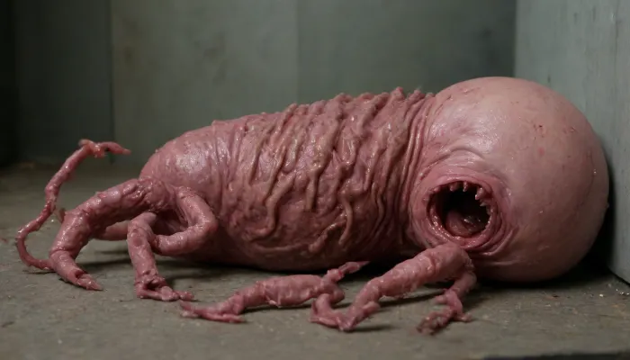 (((AI))), (((putrid demon))), (((defecating))), (((head bowed))), (((without eyes:1.5))), (((without eyeballs:2))), (((Deformity:2))), (((ab0m))), ab0m, masterpiece, absurdres, high quality, highly detailed, high resolution, 8k, ultra realistic, highly illuminated, intricate details, photo realistic, realistic photo of a huge abomination monster centipede, ((front view in the closet)), ((bloody, gore)), ((terrifying, horrible, inhuman)), <lora:ab0m:2>