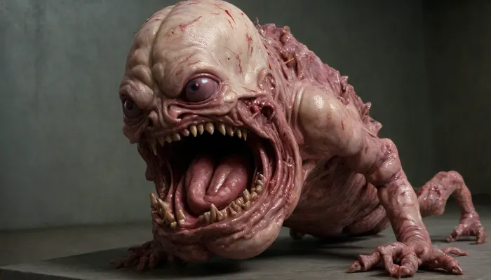 (((AI))), (((putrid demon))), (((defecating))), (((head bowed))), (((without eyes:1.5))), (((without eyeballs:2))), (((Deformity:2))), (((ab0m))), ab0m, masterpiece, absurdres, high quality, highly detailed, high resolution, 8k, ultra realistic, highly illuminated, intricate details, photo realistic, realistic photo of a huge abomination monster centipede, ((front view in the closet)), ((bloody, gore)), ((terrifying, horrible, inhuman)), <lora:ab0m:2>