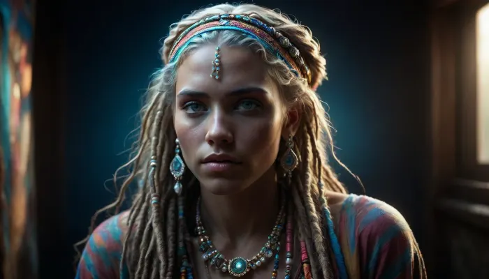 (Interracial couple sex in a serene morning setting:1.5), (full body view:1.6), of, (a 25 years old Bohemian hippie woman:1.4), with blonde dreadlocks and shaved sides, (highly detailed dreadlocks and stubble:1.5), (perfectly rendered skin texture:1.5), (clear blue eyes with peaceful and intelligent expression:1.4), (slight depth of field, (a pearl headband and colorful, bohemian clothing:1.5), as she has joyful sex with her well build handsome African Guru:1.7), (well build handsome African man:1.8), (a glowing, mystical aura forms around her:1.5), filled with vibrant, ethereal colors and symbols, (aura of energy and light:1.5), (while squirting much:1.5), (orgasm:1.5), the camera slowly retreats, revealing the breathtaking Tibetan mountains in the background, (morning mist and dew:1.4), (squirting pussy:1.3), (gasping asshole:1.2), detailed, penis, perfect penis, (maximum detail:1.5), (UHD 8K quality:1.5), (maximum detail), (super realistic photo:1.4), DonMSp3ctr4lXL, holotech, <lora:DonMSp3ctr4lXL-000008:1.6>, <lora:dark:.9>, <lora:detailed_notrigger:1.9>, <lora:Holotech:1.8>, <lora:SDXLFaeTastic2400:1.8>