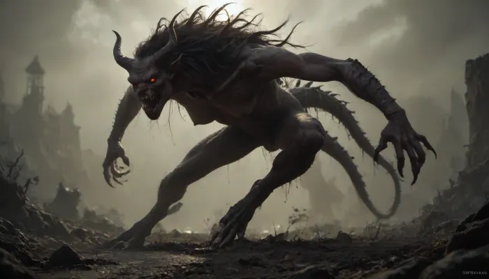 (((putrid demon))), concept, art, realistic, dark, theme, low, light, <lora:Concept Art DarkSide Style LoRA_SeaArt Furry XL 1.0:2>