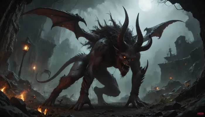 (((putrid demon))), concept, art, realistic, dark, theme, low, light, <lora:Concept Art DarkSide Style LoRA_SeaArt Furry XL 1.0:2>